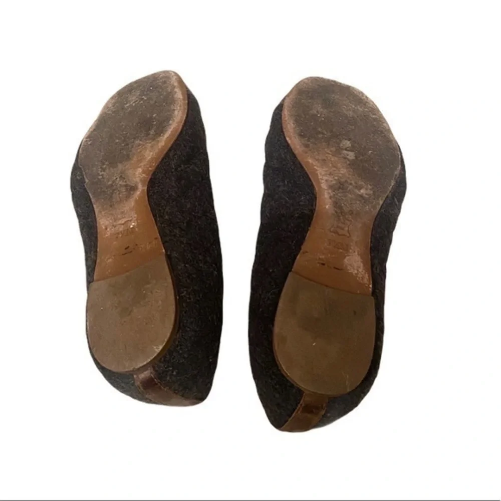 Tory Burch Parker Ballet‎ Gray Brown Wool Slip On Flats